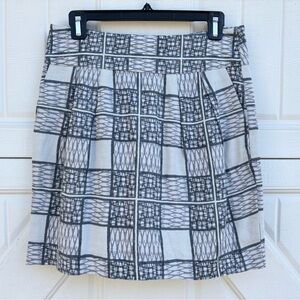 Banana Republic Blue Lavender Geometric Ikat A-Line Skirt Size 4 Lined Pockets